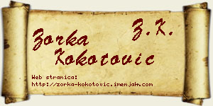 Zorka Kokotović vizit kartica